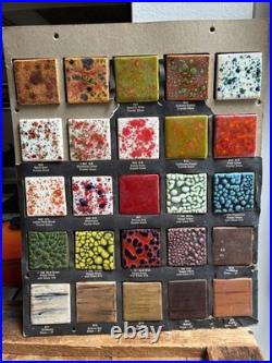 Vintage Ceramichrome Store Display Ceramic Glazes Sample Board Crystal Glazes+