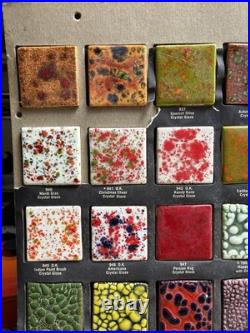 Vintage Ceramichrome Store Display Ceramic Glazes Sample Board Crystal Glazes+
