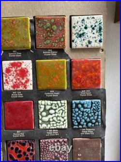 Vintage Ceramichrome Store Display Ceramic Glazes Sample Board Crystal Glazes+