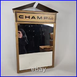 Vintage Champ Hats Store Display Metal Mirror