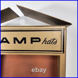 Vintage Champ Hats Store Display Metal Mirror