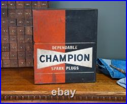 Vintage Champion Spark Plug Service Station Oil Parts Auto Cabinet sign metal