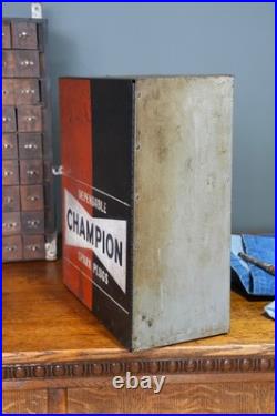 Vintage Champion Spark Plug Service Station Oil Parts Auto Cabinet sign metal