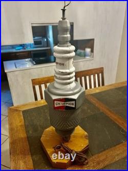 Vintage Champion Spark Plug Store Display Lamp Conversion 1960's