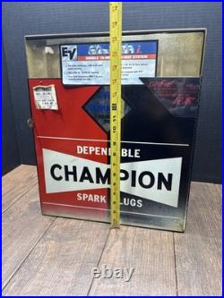 Vintage Champion Spark Plugs Cabinet