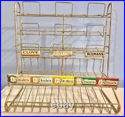 Vintage Chiclets Dentyne Beemans Gum Wire Countertop Rack Candy Store Display