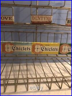 Vintage Chiclets Dentyne Beemans Gum Wire Countertop Rack Candy Store Display