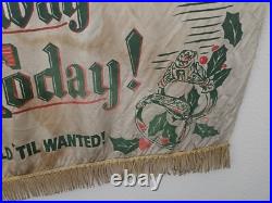 Vintage Christmas Advertising Store Display Banner RARE