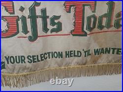 Vintage Christmas Advertising Store Display Banner RARE