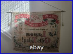 Vintage Christmas Advertising Store Display Banner RARE