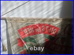 Vintage Christmas Advertising Store Display Banner RARE