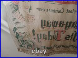 Vintage Christmas Advertising Store Display Banner RARE