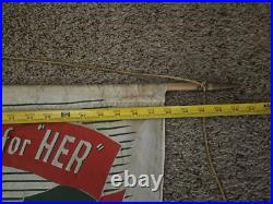 Vintage Christmas Advertising Store Display Banner RARE