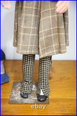 Vintage Christmas Caroler Store Display Antique Doll Mannequin with top hat old