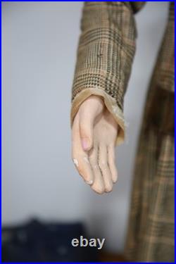 Vintage Christmas Caroler Store Display Antique Doll Mannequin with top hat old