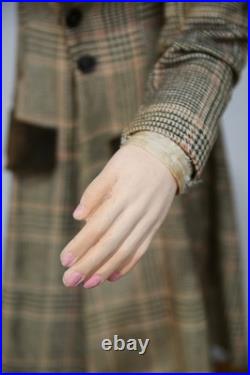 Vintage Christmas Caroler Store Display Antique Doll Mannequin with top hat old