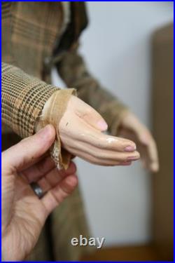 Vintage Christmas Caroler Store Display Antique Doll Mannequin with top hat old