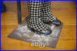 Vintage Christmas Caroler Store Display Antique Doll Mannequin with top hat old