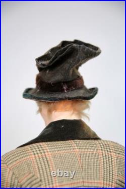 Vintage Christmas Caroler Store Display Antique Doll Mannequin with top hat old