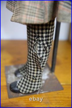 Vintage Christmas Caroler Store Display Antique Doll Mannequin with top hat old