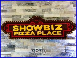 Vintage Chuck E Cheese Showbiz Pizza Advertising Sign Display Store Art Man Cave