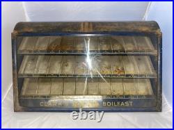 Vintage Clark's O. N. T. Boilfast Thread Countertop Cabinet Lifting Glass Display