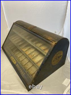 Vintage Clark's O. N. T. Boilfast Thread Countertop Cabinet Lifting Glass Display