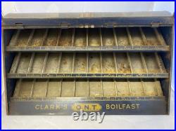 Vintage Clark's O. N. T. Boilfast Thread Countertop Cabinet Lifting Glass Display