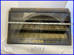 Vintage Clark's O. N. T. Boilfast Thread Countertop Cabinet Lifting Glass Display