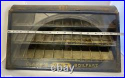 Vintage Clark's O. N. T. Boilfast Thread Countertop Cabinet Lifting Glass Display