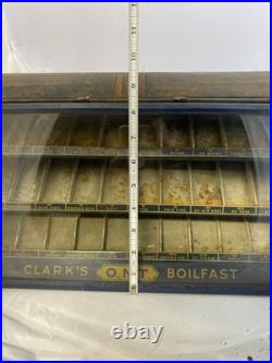 Vintage Clark's O. N. T. Boilfast Thread Countertop Cabinet Lifting Glass Display