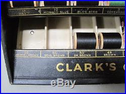 Vintage Clark's O. N. T. Boilfast Thread Spool Display Advertising Metal Cabinet