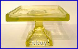 Vintage Clark's Teaberry Gun Vaseling Uranium Glass Advertising Gum Tray