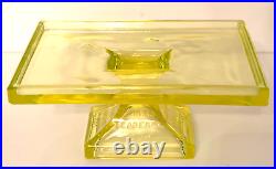 Vintage Clark's Teaberry Gun Vaseling Uranium Glass Advertising Gum Tray