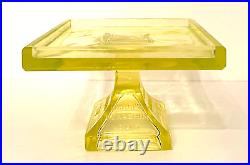 Vintage Clark's Teaberry Gun Vaseling Uranium Glass Advertising Gum Tray