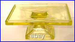 Vintage Clark's Teaberry Gun Vaseling Uranium Glass Advertising Gum Tray