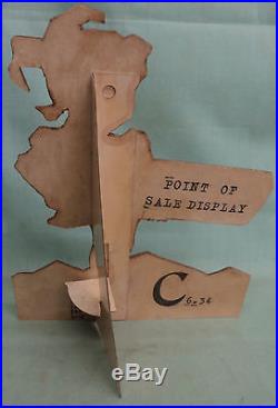 Vintage Clarks Teaberry Chewing Gum Easel Back Sign 1934 Country Store Display