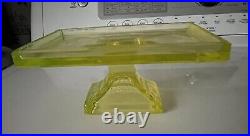 Vintage Clarks Teaberry Gum Uranium/Vasoline Glass Store Display Tray MINT