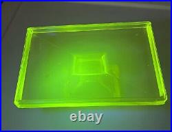 Vintage Clarks Teaberry Gum Uranium/Vasoline Glass Store Display Tray MINT