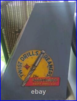 Vintage Cleveland High Speed Twist Drill Bit Hardware Store Tool Display Case