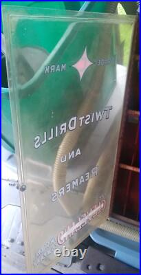 Vintage Cleveland High Speed Twist Drill Bit Hardware Store Tool Display Case