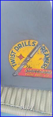 Vintage Cleveland High Speed Twist Drill Bit Hardware Store Tool Display Case