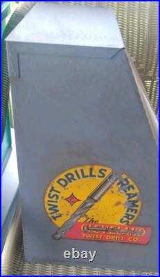 Vintage Cleveland High Speed Twist Drill Bit Hardware Store Tool Display Case