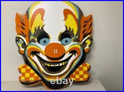 Vintage Clown Advertising Sign Store Display Circus Carnival Wall Art Decor