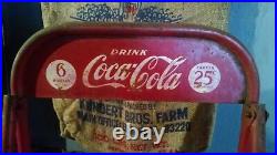 Vintage Coca Cola Display Stand Rack 6 Bottle 25 cent Carton Coke Sign Atlanta