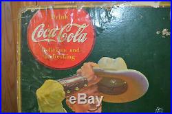 Vintage Coke Drink Coca Cola Cardboard Sign store Display advertisement