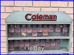 Vintage Coleman Dealer Parts Display Store Sign Rack Lantern Iron Canada Stove