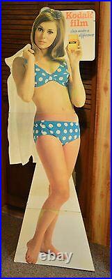 Vintage Collectible 1960's Kodak Film Cardboard Display Bikini Girl 64 tall