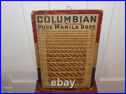 Vintage Columbian Pure Manila Rope Cardboard Store Display Sign