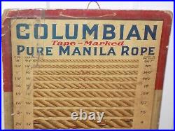Vintage Columbian Pure Manila Rope Cardboard Store Display Sign
